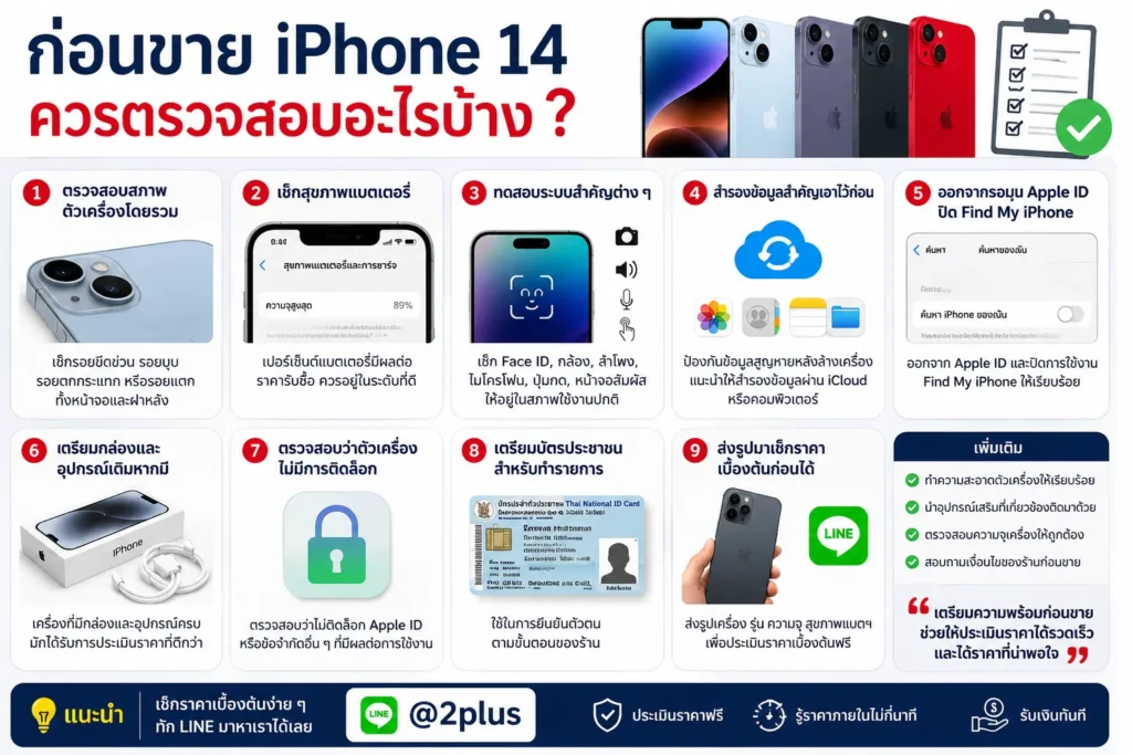 ก่อนขาย iPhone 14 ควรตรวจสอบอะไรบ้าง